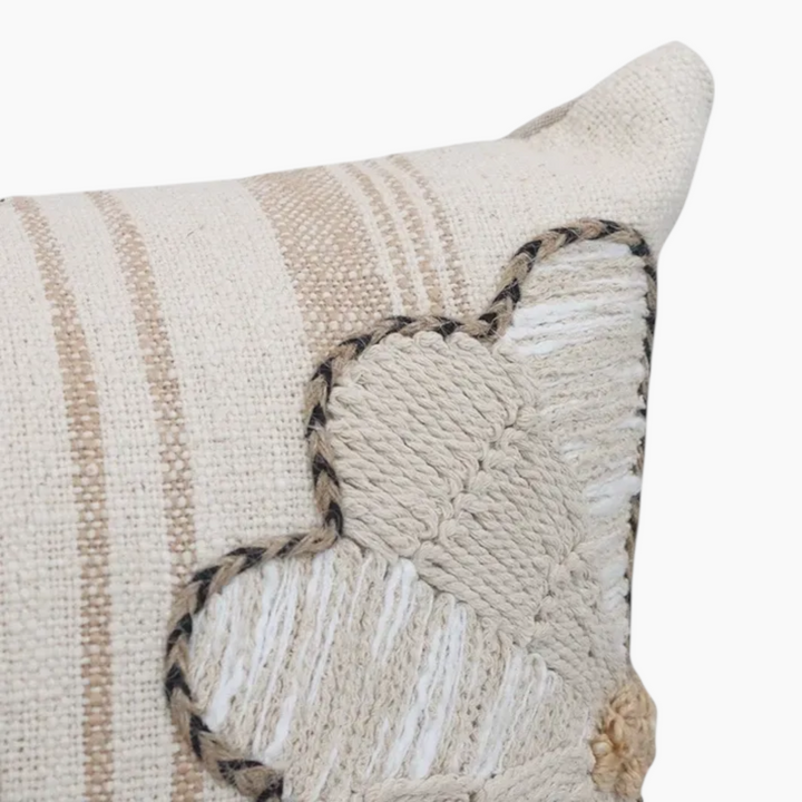 Nova Home Selene Embroidered Cushion Cover Beige 30x50 cm