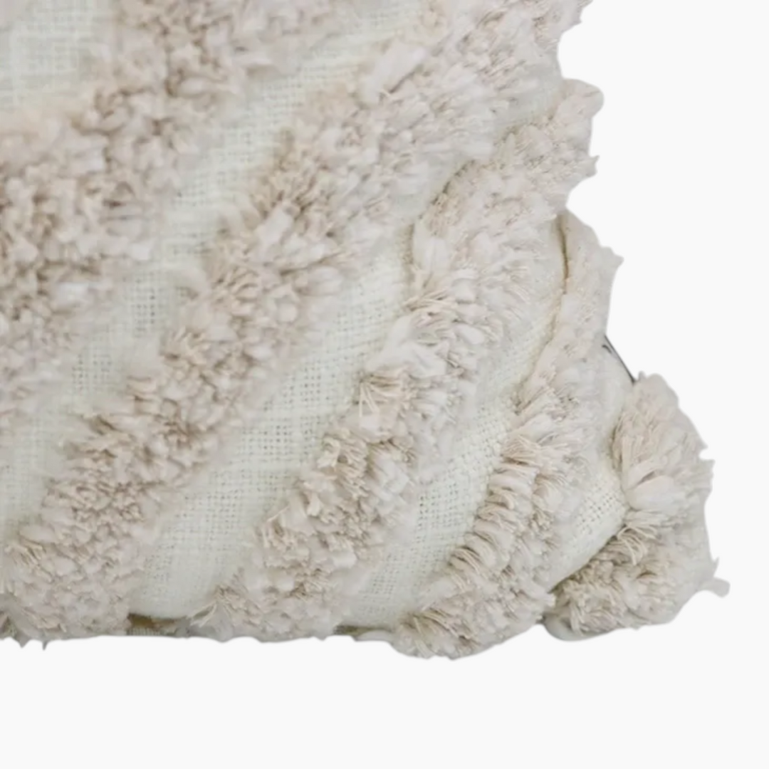 Nova Home Whorl Embroidered Tufted Cushion Cover 45x45 cm Ivory