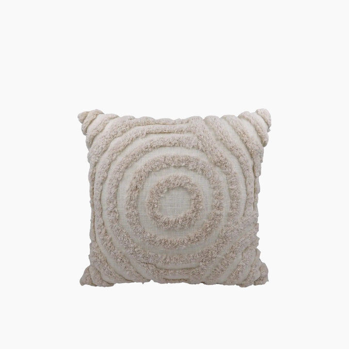 Nova Home Whorl Embroidered Tufted Cushion Cover 45x45 cm Ivory