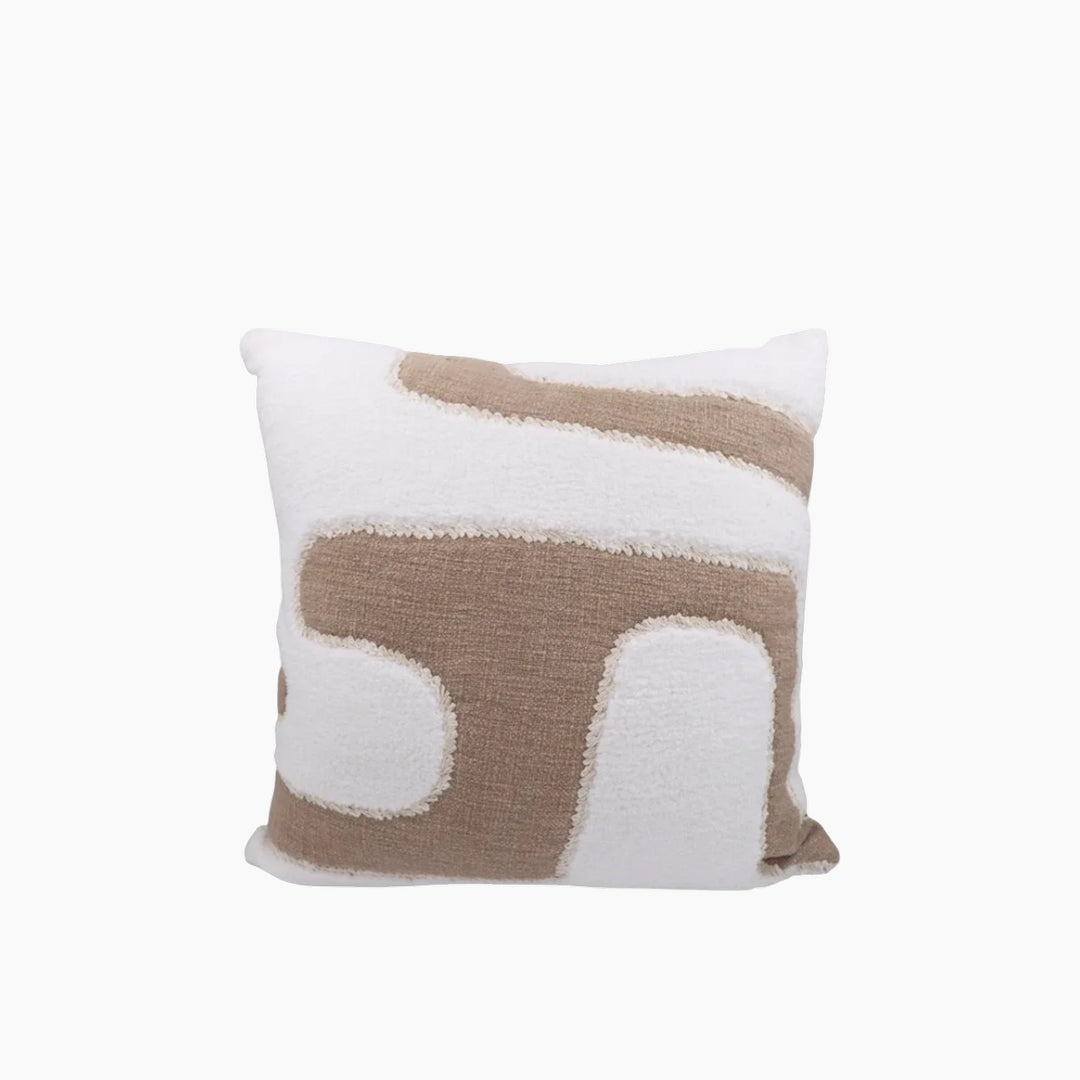 Nova Home Meander Embroidered Cushion Cover Beige 50x50 cm