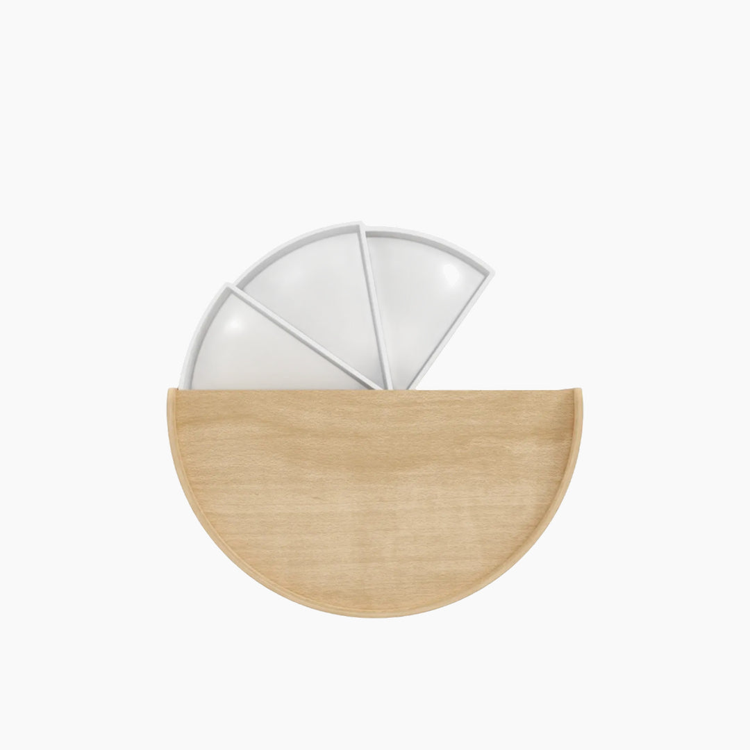 Umbra Moona jewelry box in white and natural with rounded curves