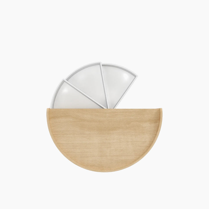 Umbra Moona jewelry box in white and natural with rounded curves