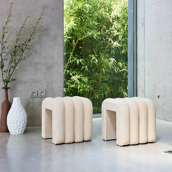 23799WevaArchiTerryChanneledStool_Bench_Small_Beige_3_framed - HUNA