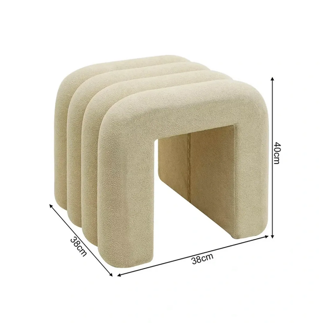 23799WevaArchiTerryChanneledStool_Bench_Small_Beige_6_framed - HUNA