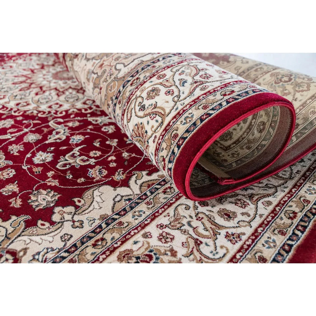 Spazio Home Classic Red Medallion Carpet - HUNA