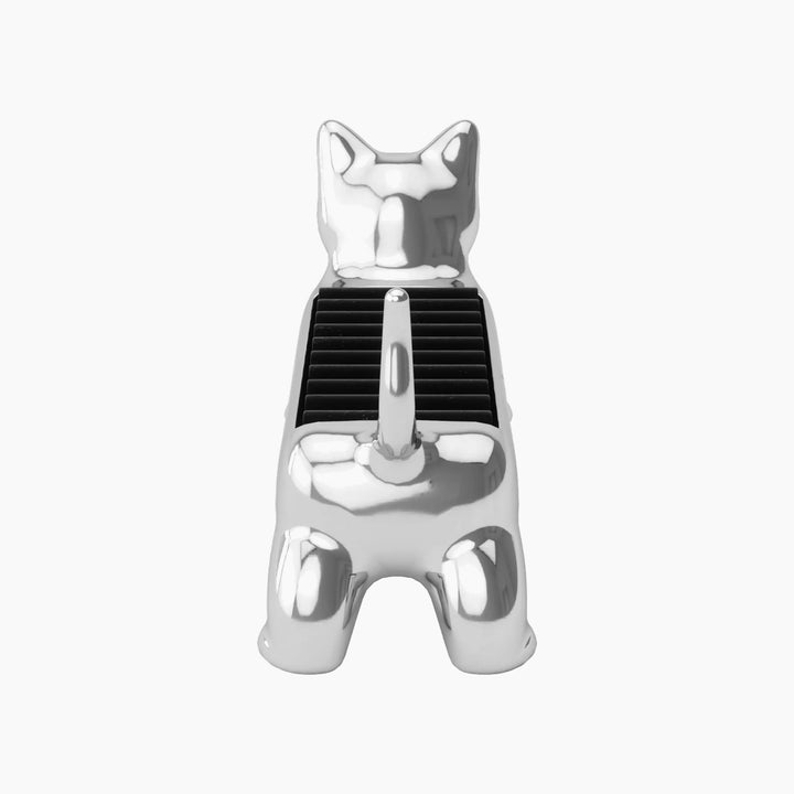 Umbra Ali Cat ring holder in chrome finish
