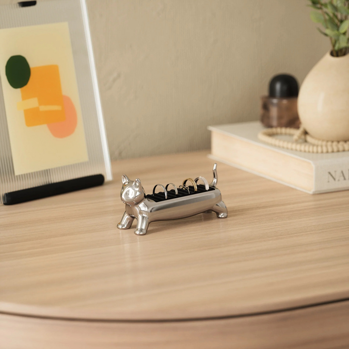 Umbra Ali Cat ring holder in chrome finish