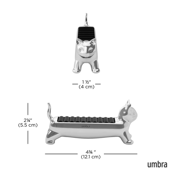 Umbra Ali Cat ring holder in chrome finish
