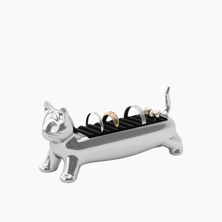 Umbra Ali Cat Ring Holder in chrome finish