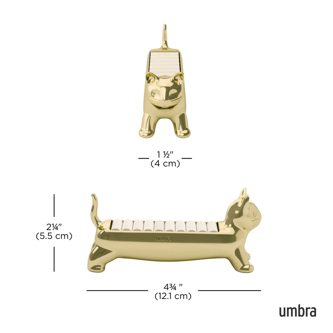 Umbra Ali Cat Ring Holder in brass finish
