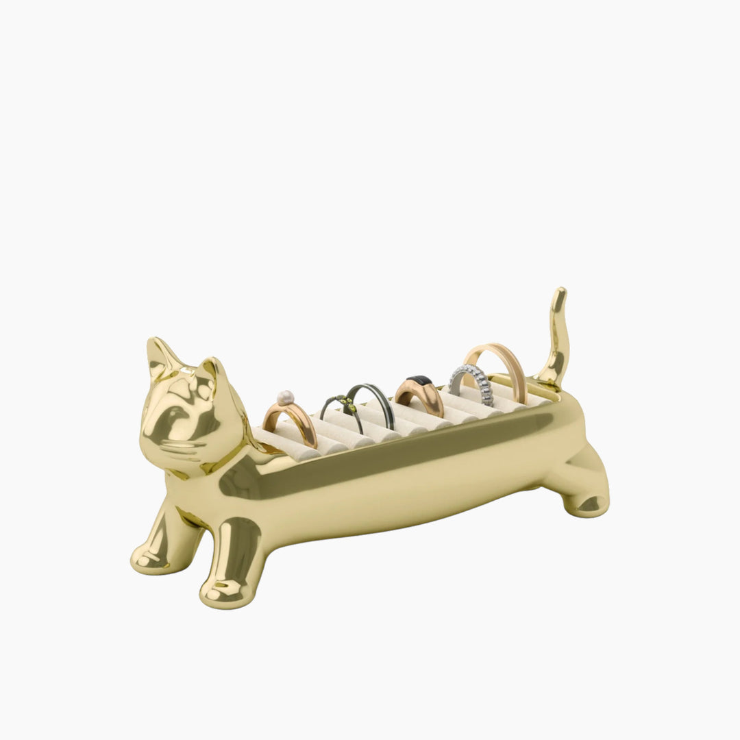Umbra Ali Cat Ring Holder in brass finish