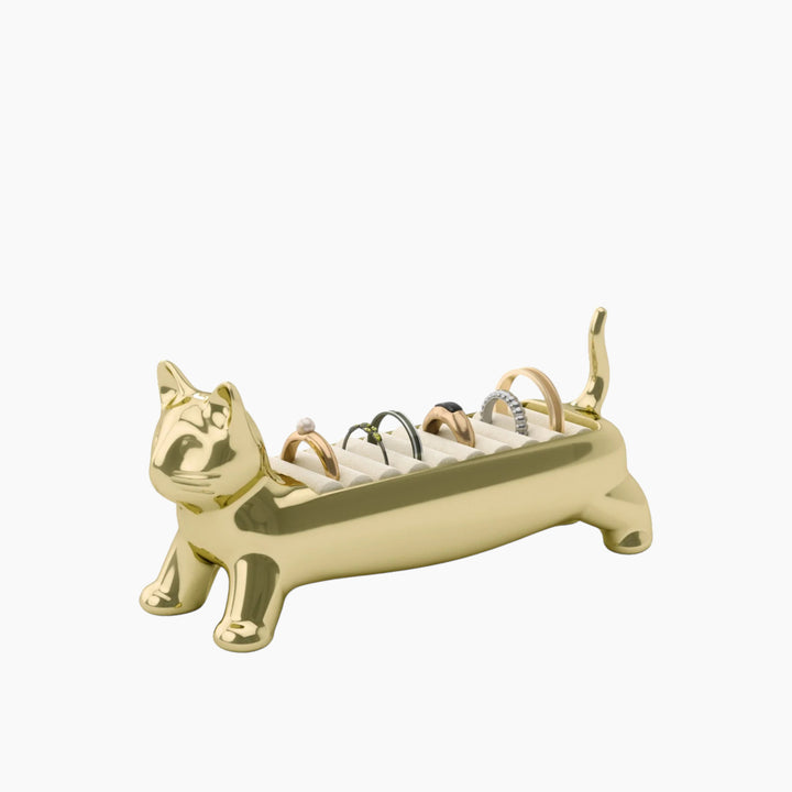 Umbra Ali Cat Ring Holder in brass finish