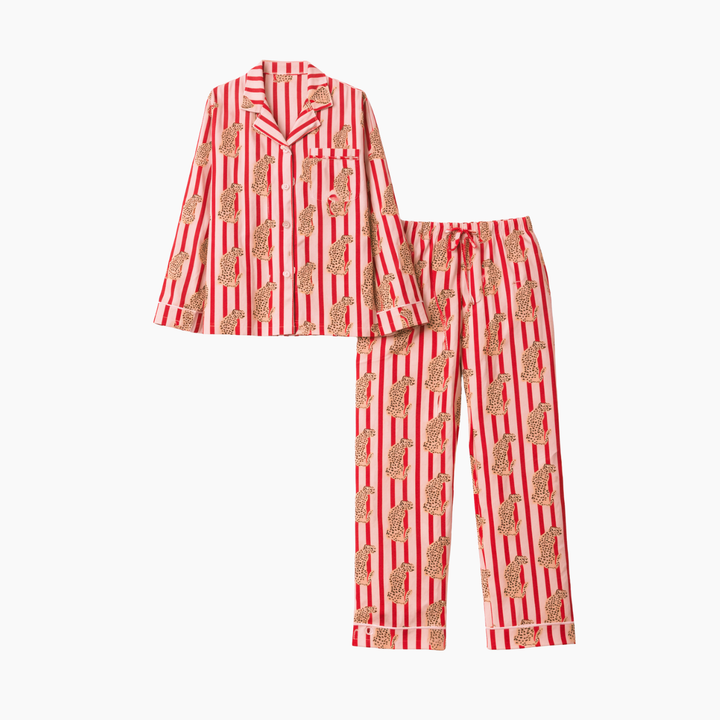 Pink &amp; Red Cheetah Pajama Set