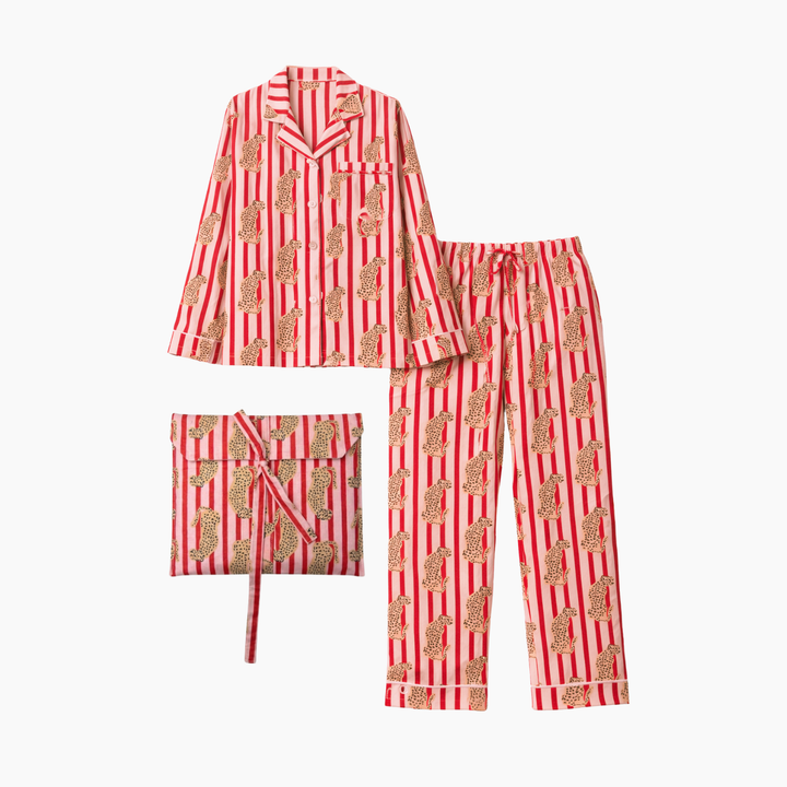 Pink &amp; Red Cheetah Pajama Set