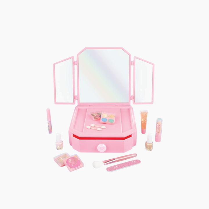 MAKE IT REAL Deluxe Mirrored Vanity &amp; Cosmetic Set with 2 eye shadow palettes