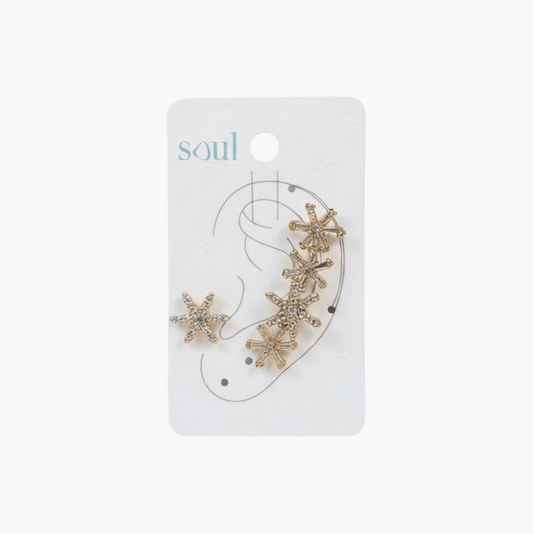 Soul Jewelry Gold snowflake earrings set