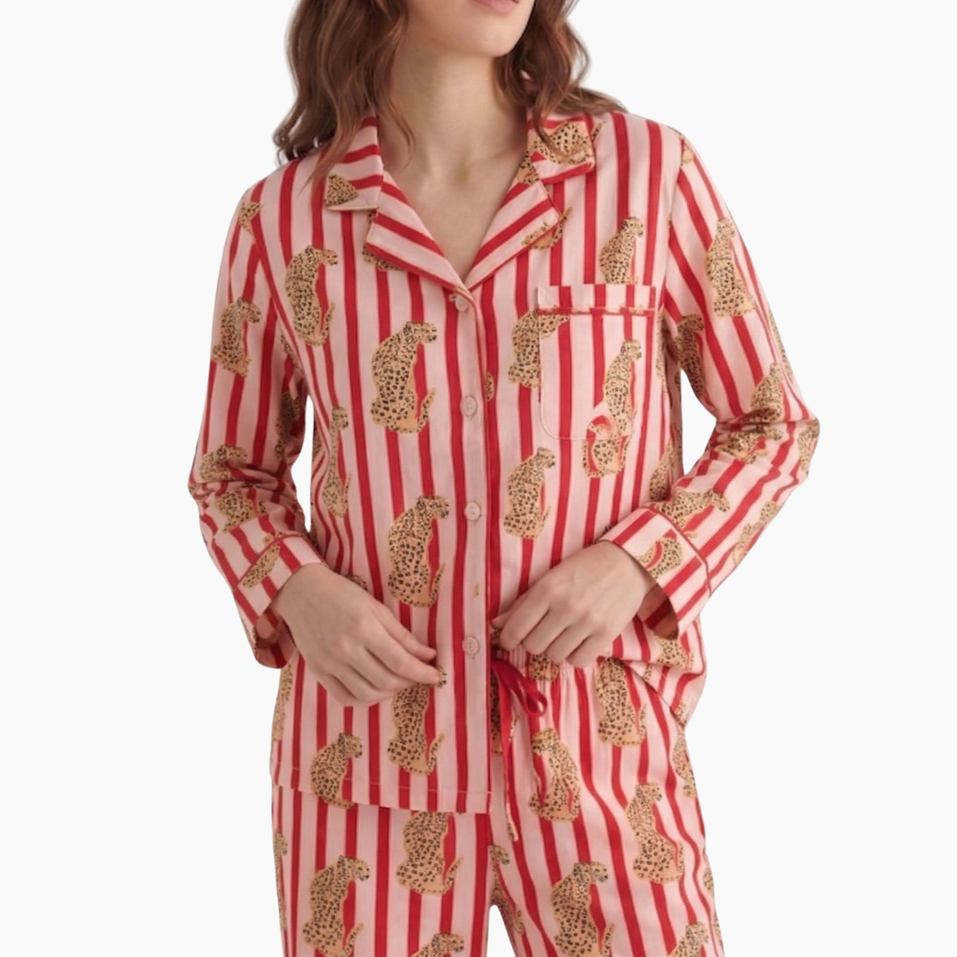 Pink &amp; Red Cheetah Pajama Set