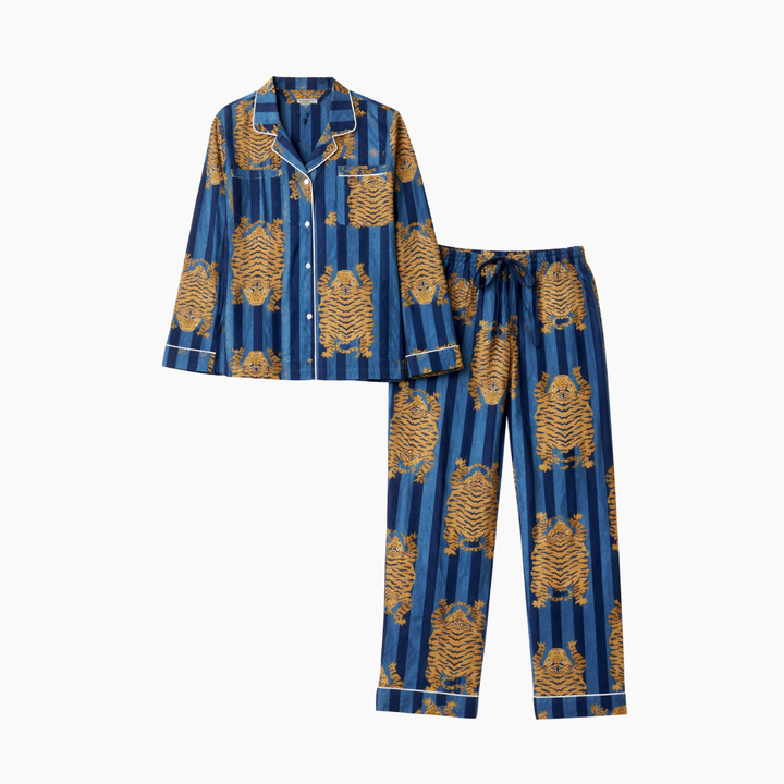 Eye of the Tiger Cotton Printed Pajama Set