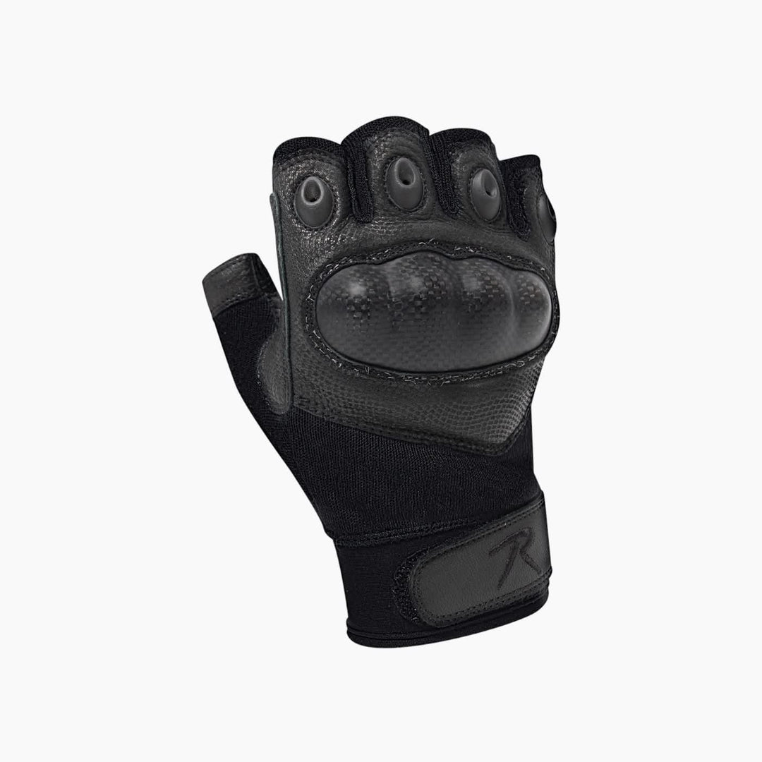 Rothco Fingerless Cut And Fire Resistant Carbon Hard Knuckle Gloves - HUNA