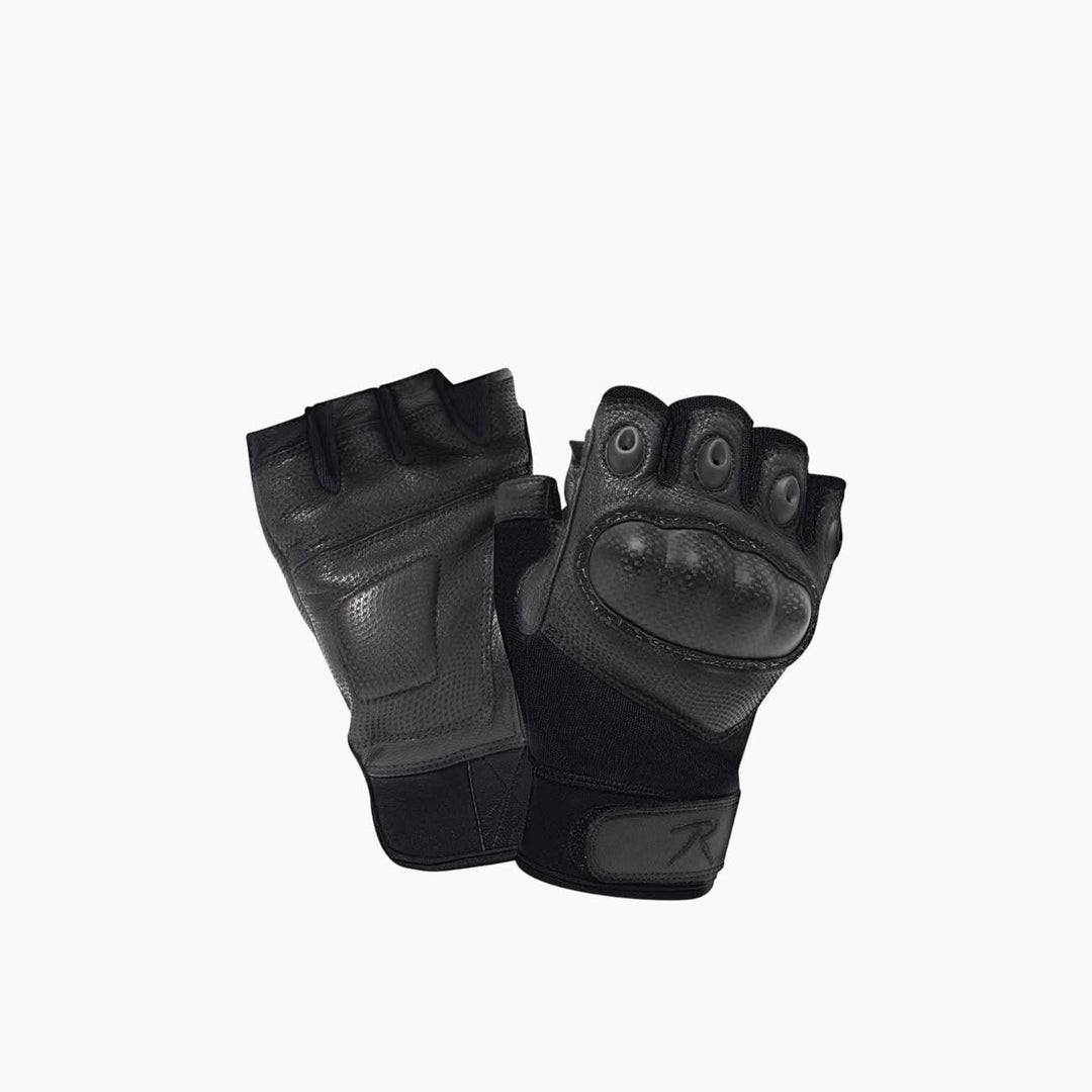 Rothco Fingerless Cut And Fire Resistant Carbon Hard Knuckle Gloves - HUNA