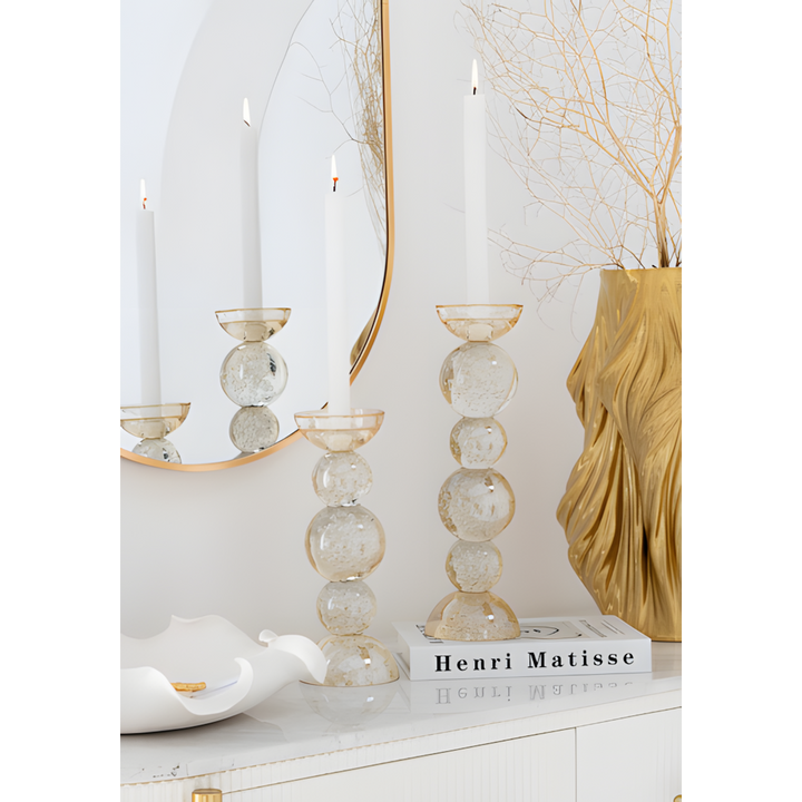 Small glass candle holder