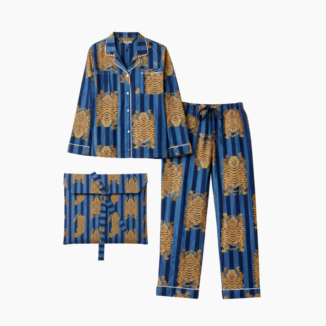 Eye of the Tiger Cotton Printed Pajama Set