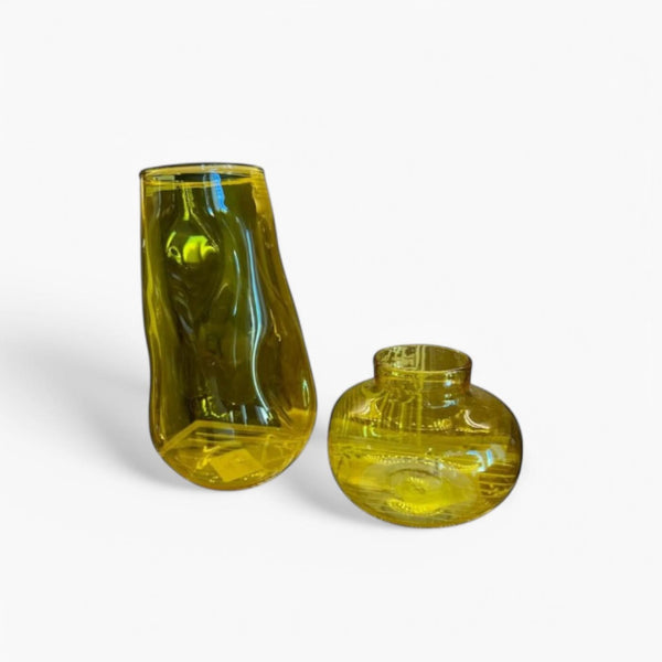 2 Yellow Vases Set