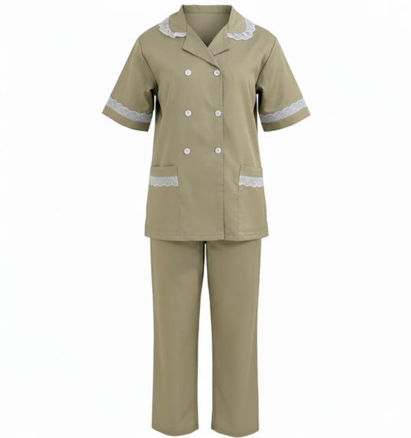 Kaki Uniform Set with Apron
