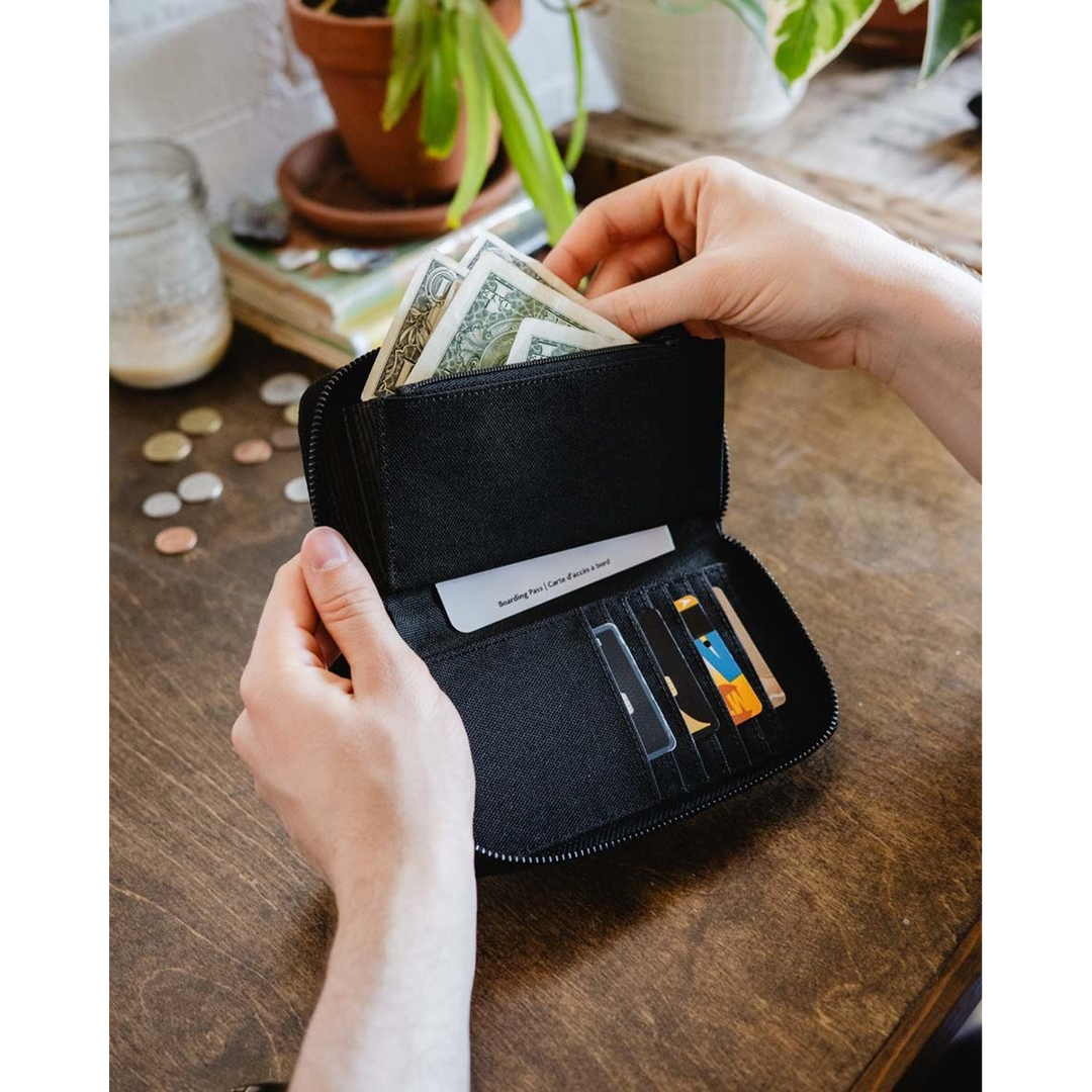Herschel Thomas Label Detail Zip-Around Wallet - Dark Sea