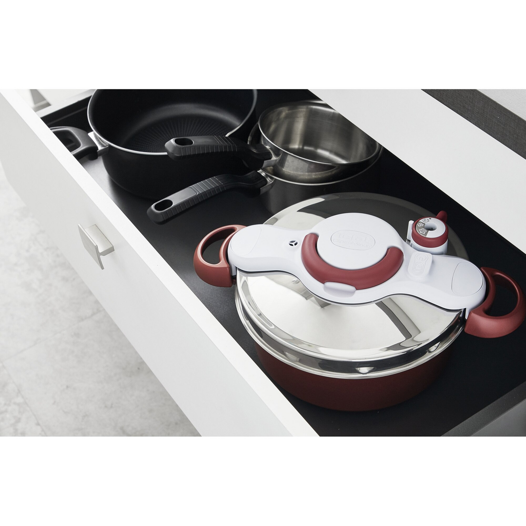 Tefal Clipso Minute Duo Pressure Cooker - Red