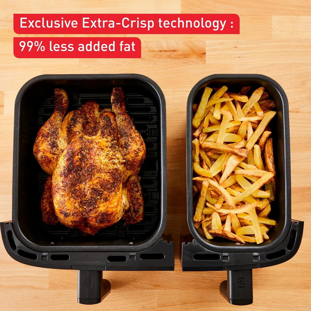 Tefal Dual Easy Fry &amp; Grill - 8.3L, Black &amp; Stainless Steel
