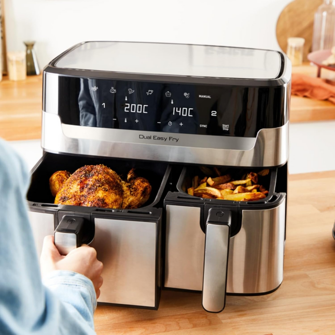 Tefal Dual Easy Fry &amp; Grill - 8.3L, Black &amp; Stainless Steel