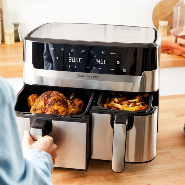 Tefal Dual Easy Fry &amp; Grill - 8.3L, Black &amp; Stainless Steel
