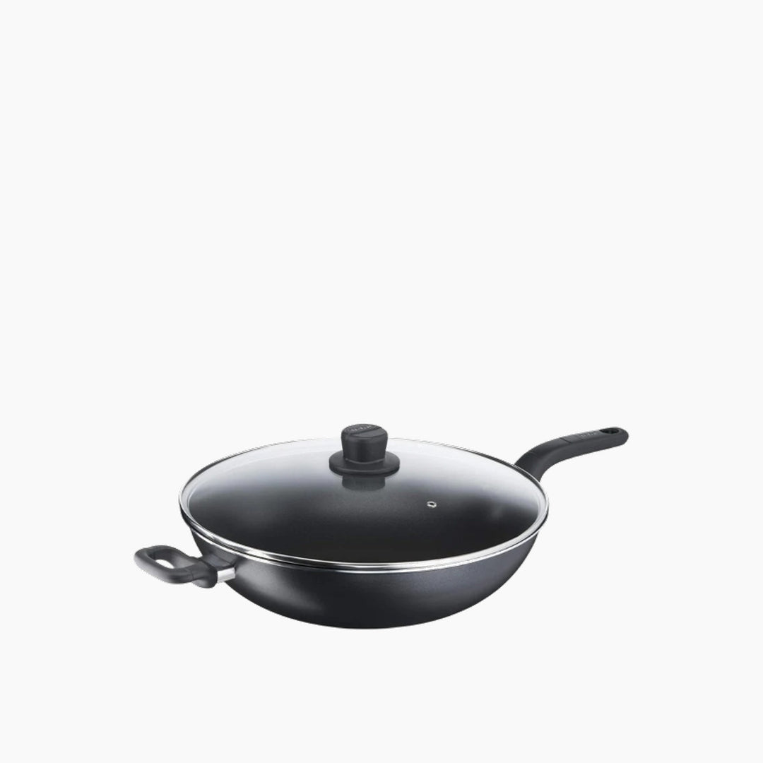Tefal Cook Easy Black Wokpan 32+Glass Lid