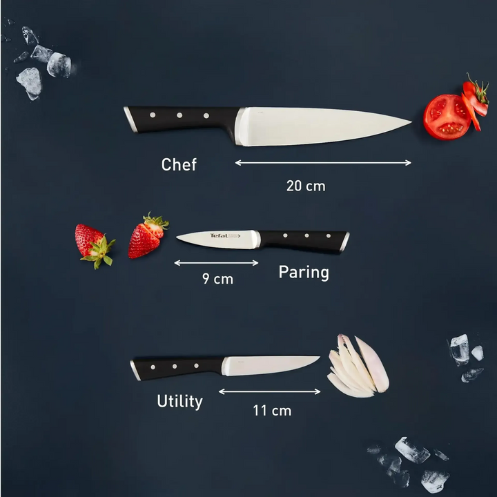 Tefal Ice Force Stainless Steel 3-Piece Knife Set