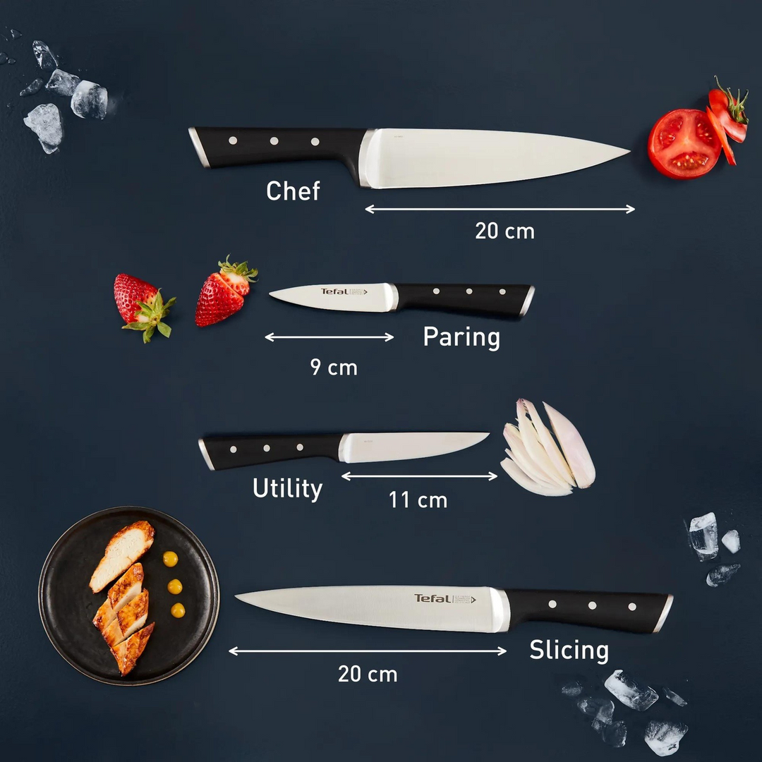 Tefal Ice Force Stainless Steel 4-Piece Knife Set