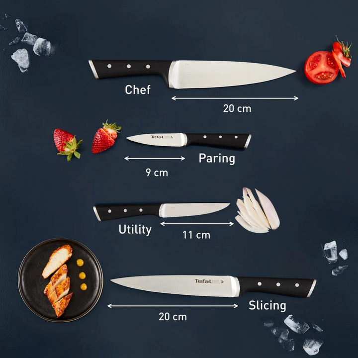 Tefal Ice Force Stainless Steel 4-Piece Knife Set