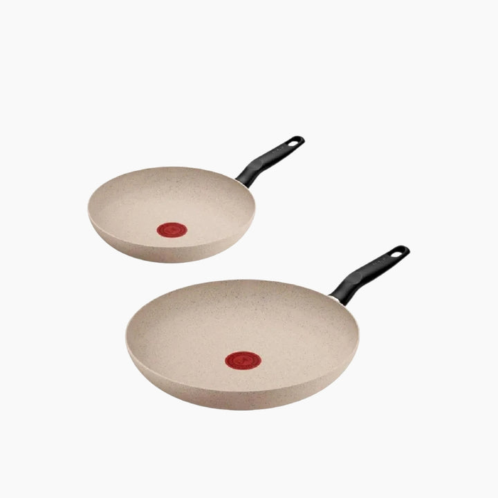 Tefal EStainless Steelential Beige Frypan Set 24 cm-28 cm