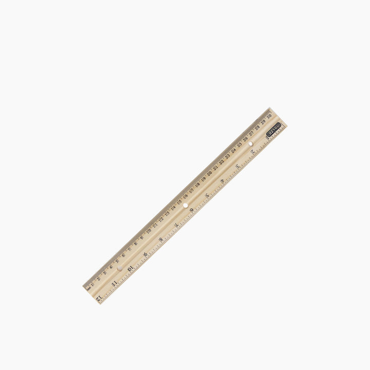 Bazic 12" Wooden Ruler - 30cm