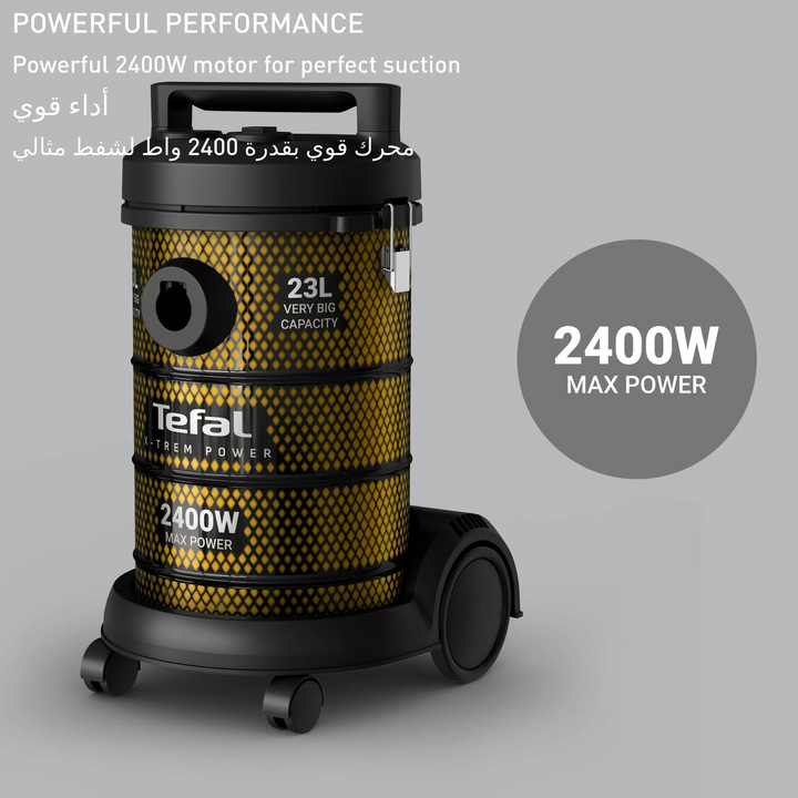 Tefal Drum X-Power Bagless Vacuum Cleaner - 23L, 2400W