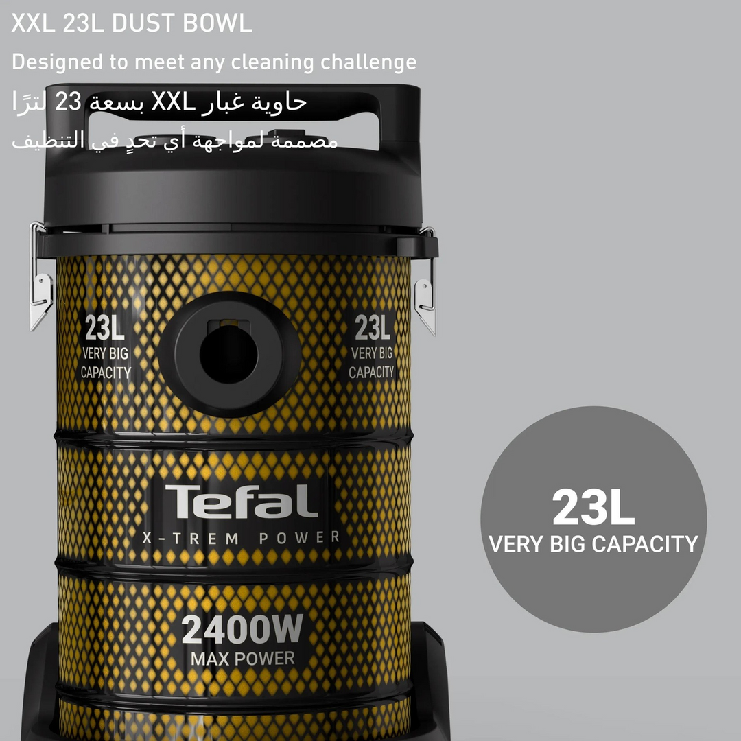 Tefal Drum X-Power Bagless Vacuum Cleaner - 23L, 2400W