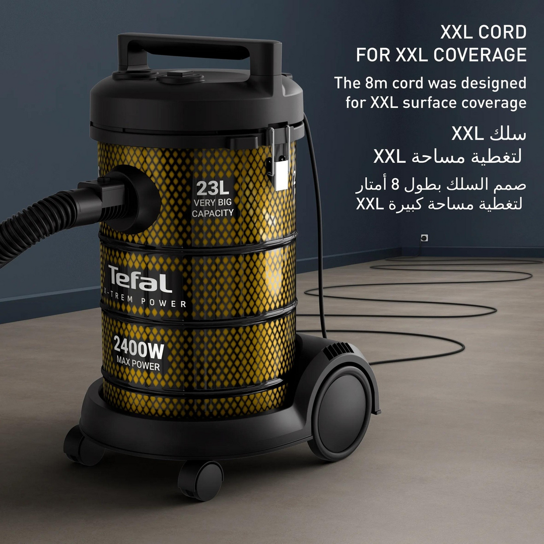 Tefal Drum X-Power Bagless Vacuum Cleaner - 23L, 2400W