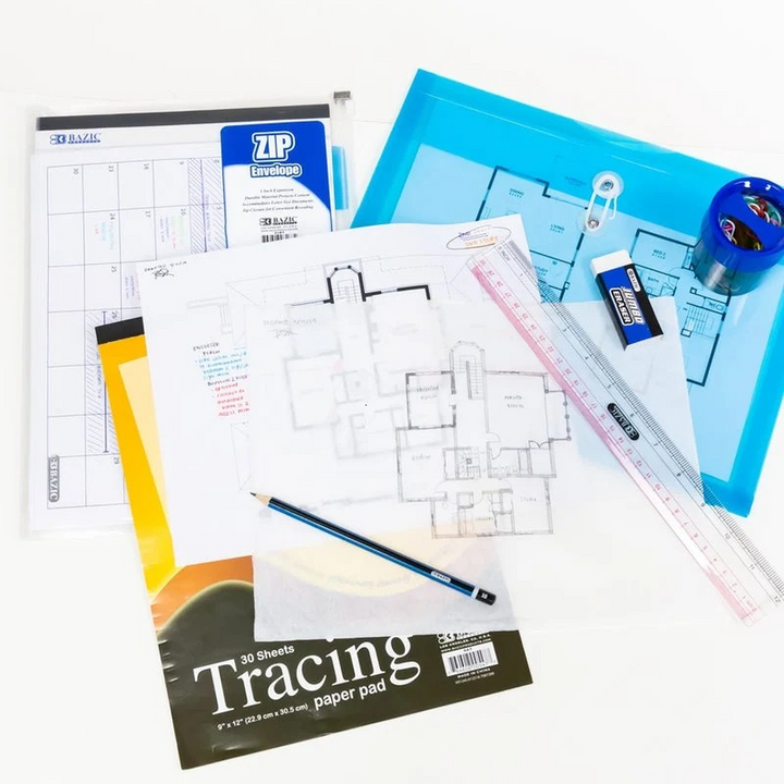 Bazic Claro 12" Transparent Plastic Ruler - 30cm