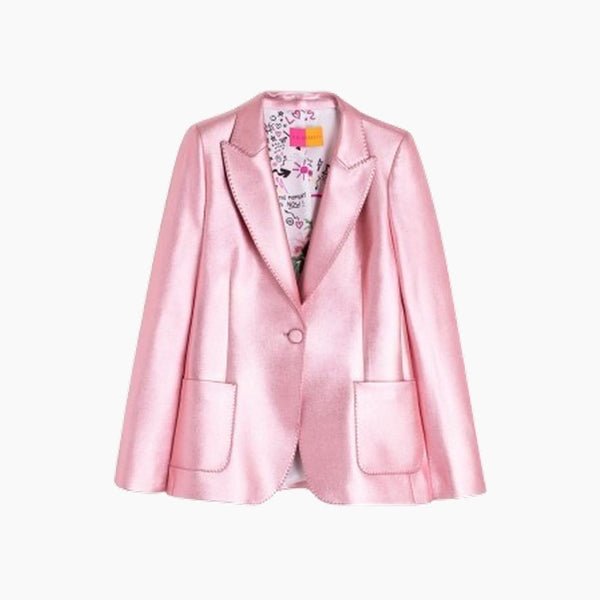Vilagallo Jacket Metallic Pink Stretchy