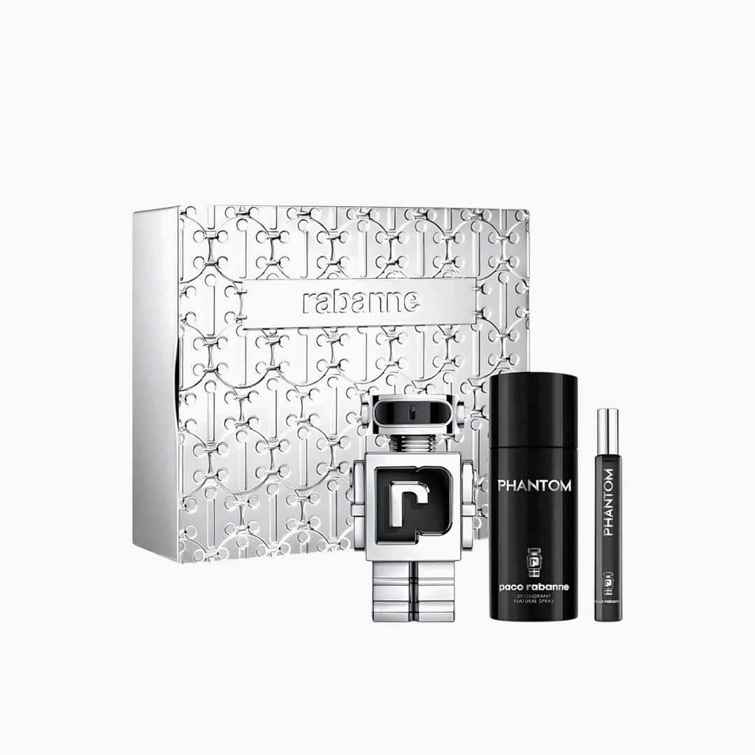 Paco Rabanne Phantom EDT 100Ml + EDT 10Ml + Deodorant 150Ml Gift Set For Men - HUNA