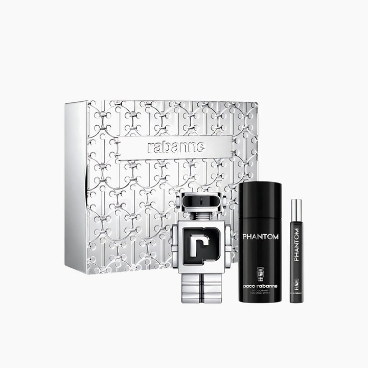 Paco Rabanne Phantom EDT 100Ml + EDT 10Ml + Deodorant 150Ml Gift Set For Men - HUNA