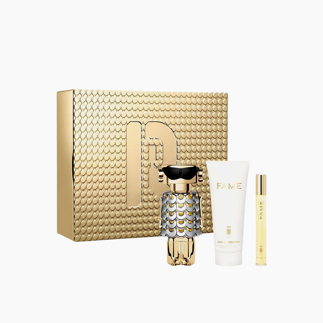 Paco Rabanne Fame EDP 80Ml + EDP 10Ml + Body Lotion 100Ml Gift Set For Women - HUNA