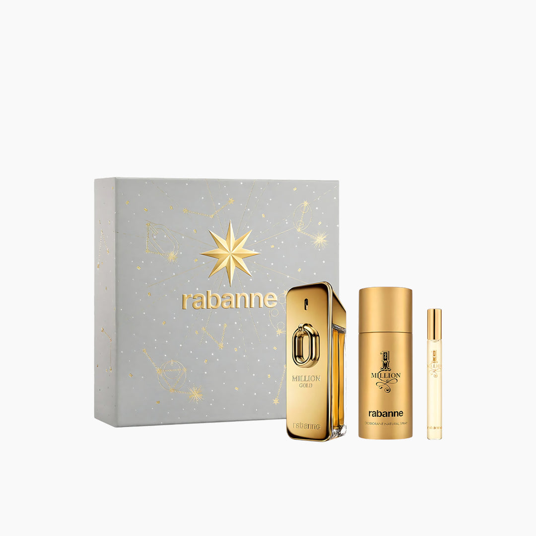 Paco Rabanne Million Gold Intense EDP 100Ml + Intense EDP 10Ml + Deodorant Spray 150Ml Gift Set For Men - HUNA