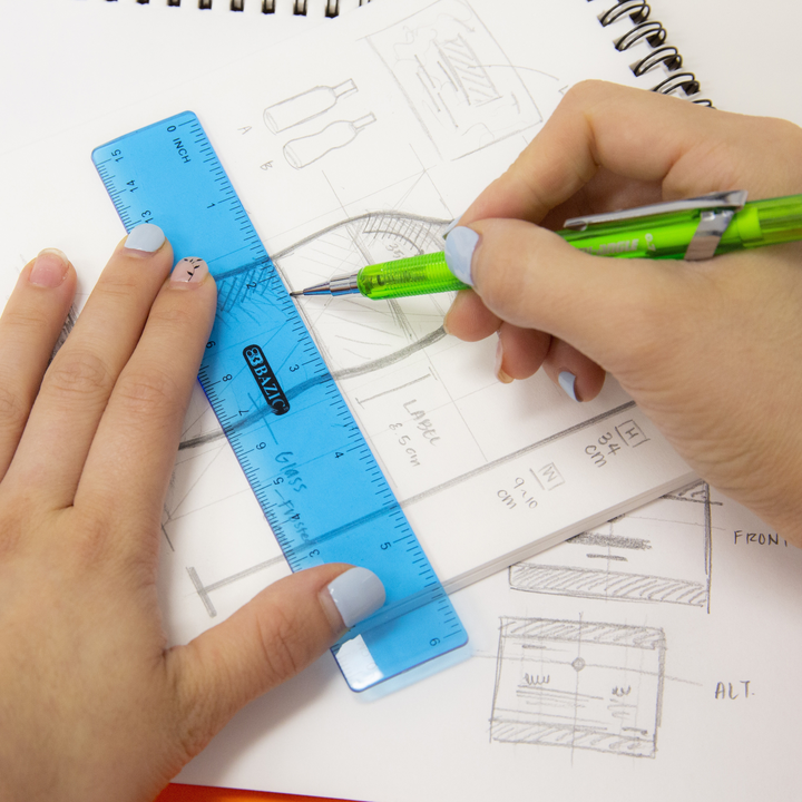 Bazic 6" Plastic Ruler 3-Pack - 15cm