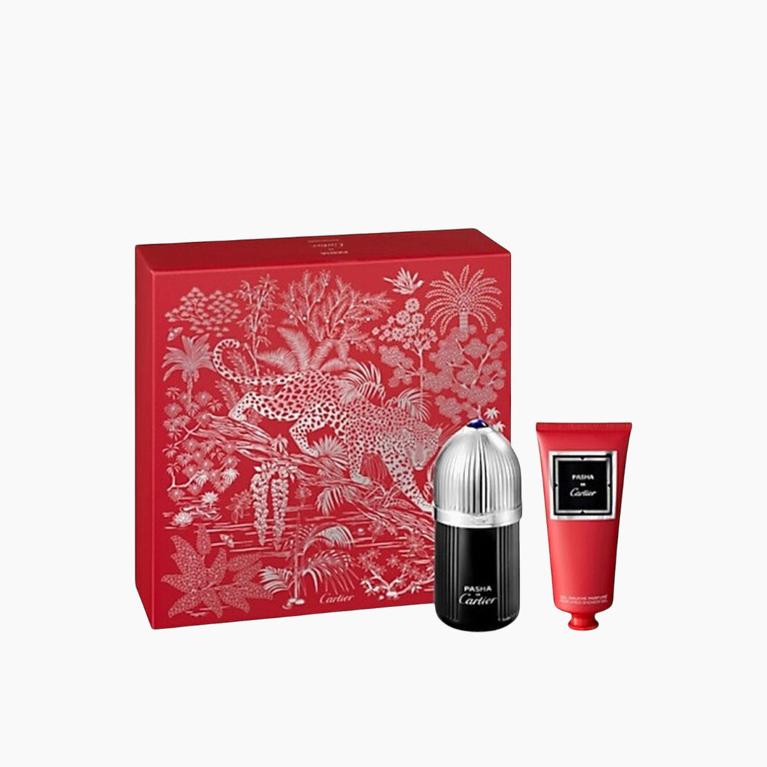Cartier Pasha De Cartier Edition Noire EDT 100Ml + Shower Gel 100Ml Gift Set For Men - HUNA